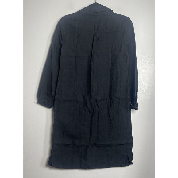 LILLY PULITZER Bethanne Linen Shirt Dress Size 0 Onyx Black NEW No Belt Coastal - Picture 6 of 11